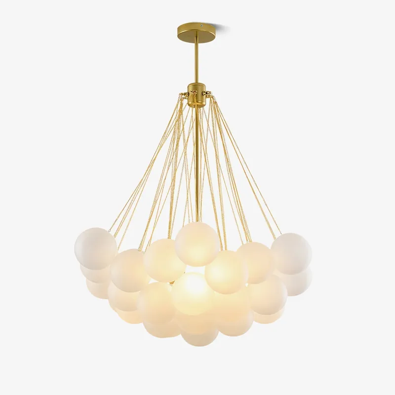 Lustra Chandelier Bulles en Verre Satiné