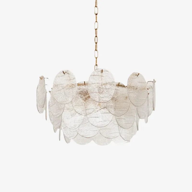 Lustra Chandelier Disque en Verre Doré