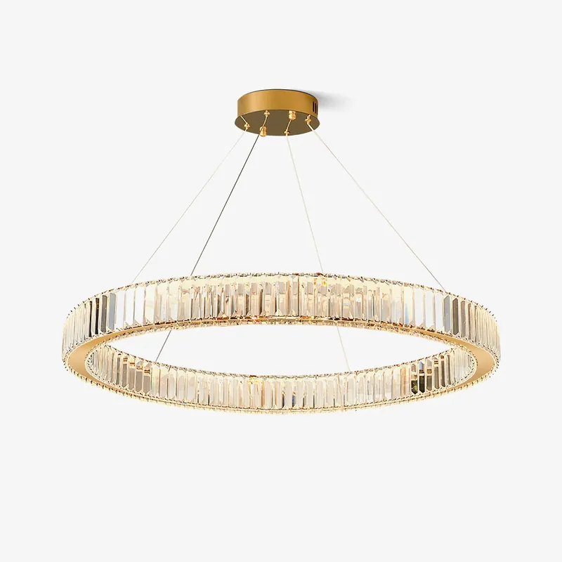 Lustra Chandelier Anneau en Cristal Doré