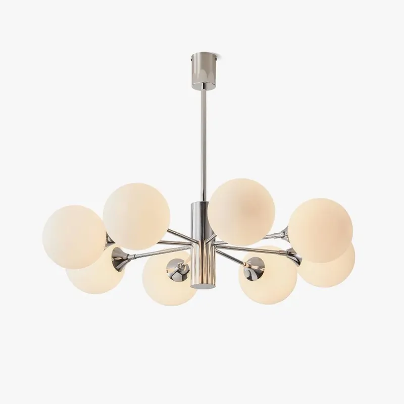 Lustra Chandelier Globe en Verre Chromé