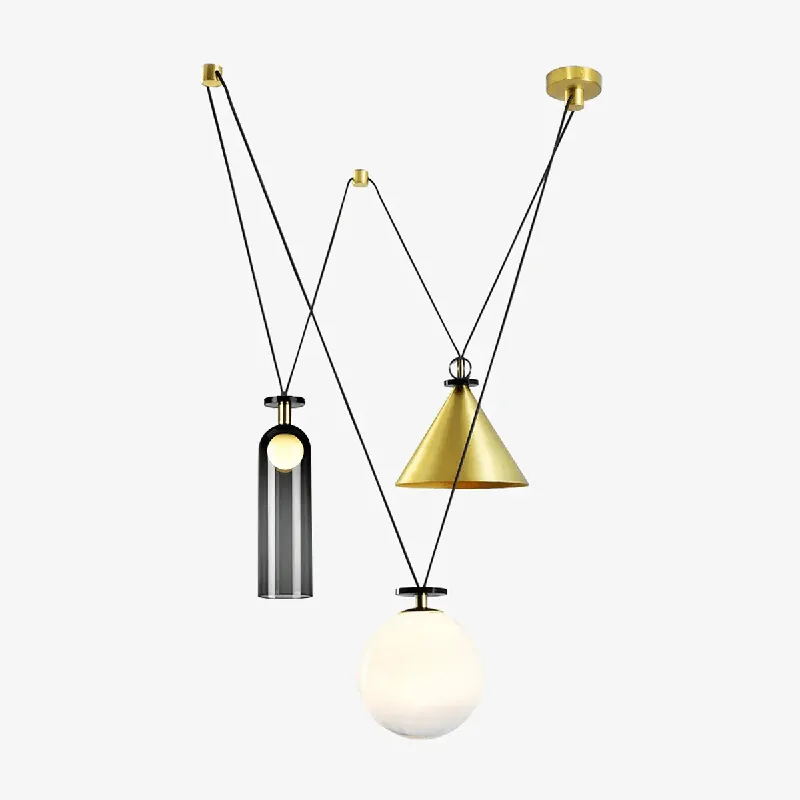 Lustra Chandelier en Forme Géométrique Art