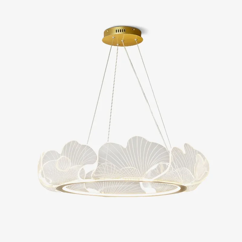 Lustra Suspension en Acrylique Givré Anneau Floral