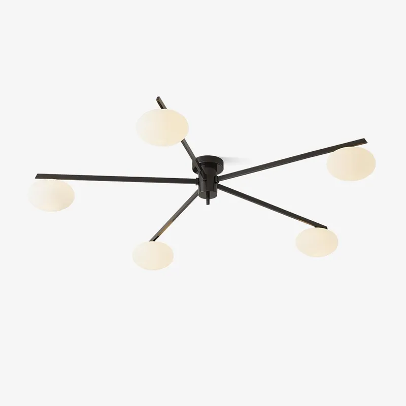 Lustra Plafonnier Noir Blanc Verre