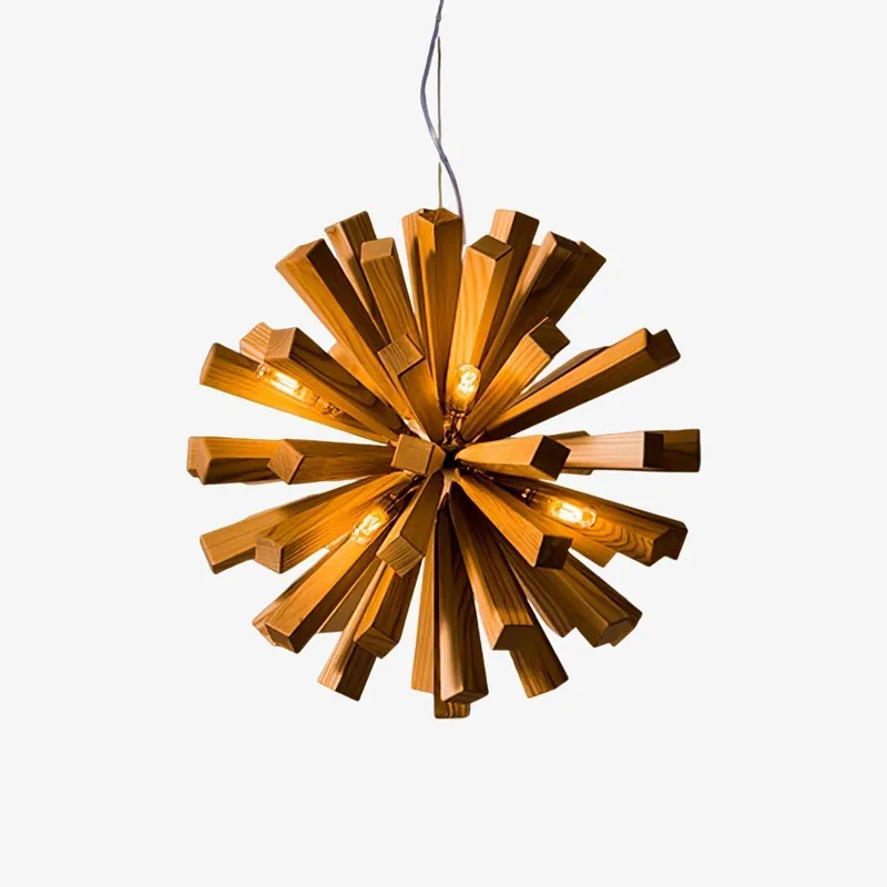 Nova Chandelier Art Nordic Premium en Bois Éclatant