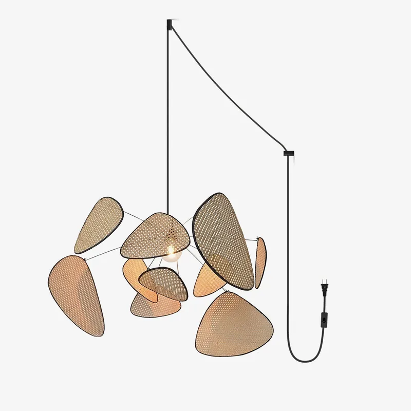 Lustra Lampe Pendante Rattan Swag Industrielle