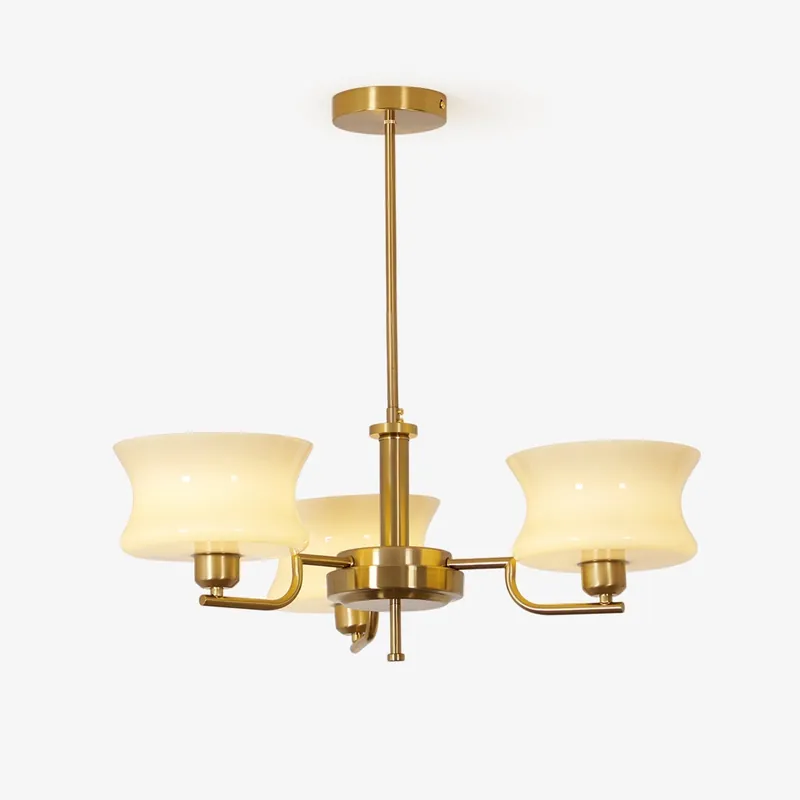 Lustra Chandelier en Verre Vintage Doré Naturel