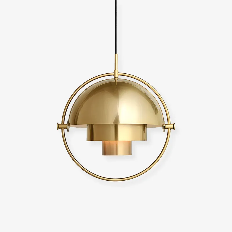 Lustra Lampe Pendante Boule Déformée Dorée