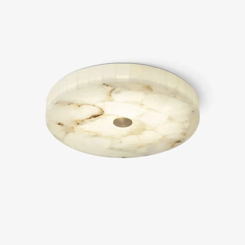 Ciphayra Lumière Plafonnière Ronde Minimaliste en Albâtre