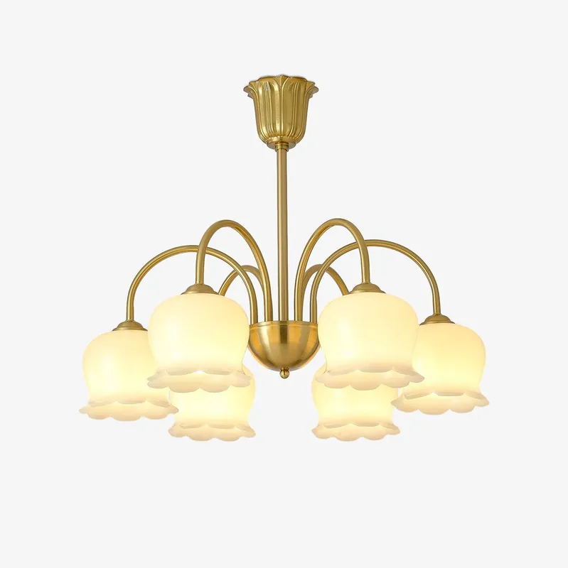 Lustra Chandelier Laiton Bras Courbé Élégant