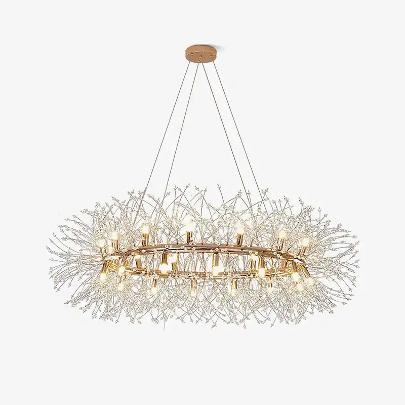 Lustra Chandelier Pissenlit Rond en Acier Inoxydable
