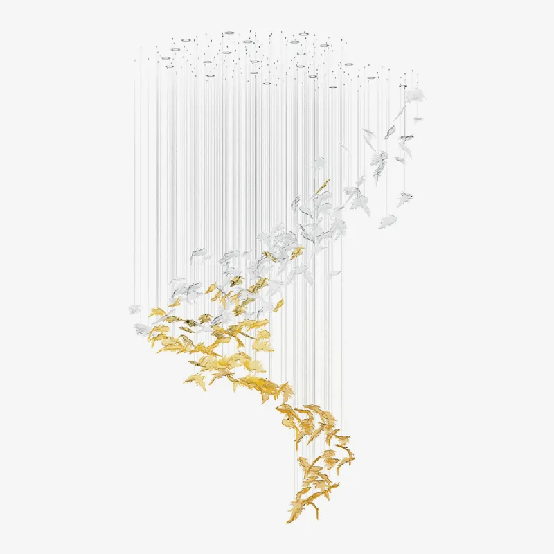 Cosolion Lustre en Verre Clair Ambre en Forme d'Oiseau