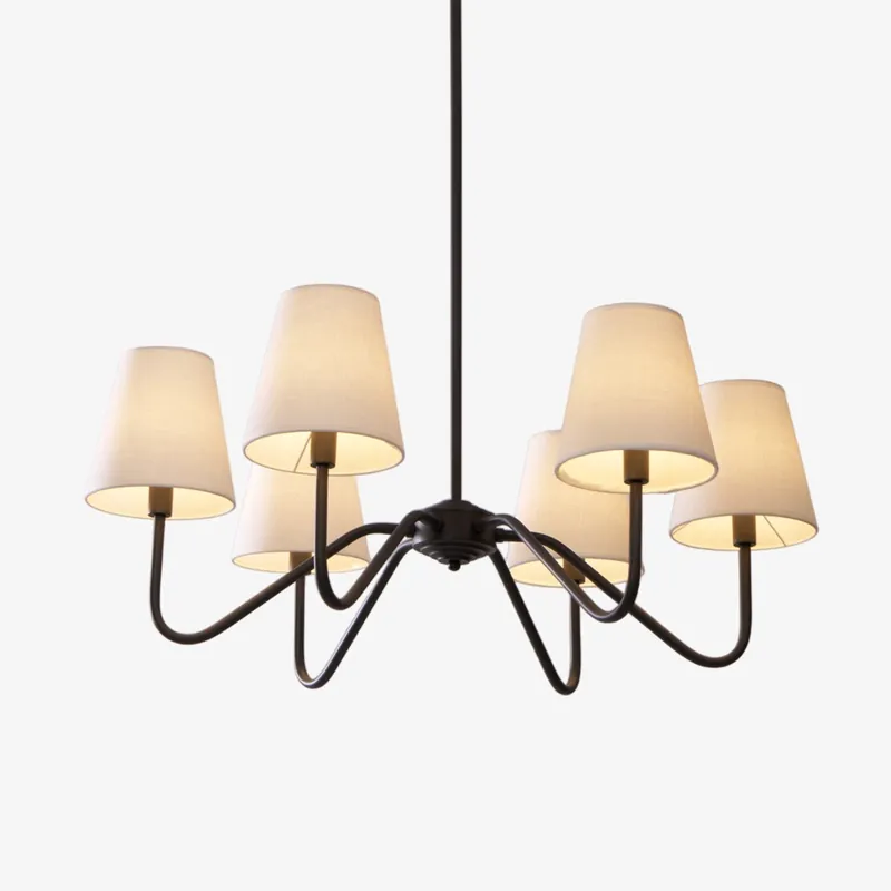 Aurvarira Chandelier Classique Noir en Tissu Lumos