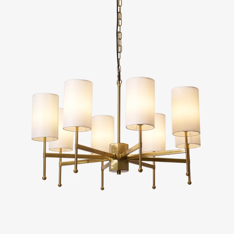Ulcarisra Chandelier en Tissu Vintage en Laiton