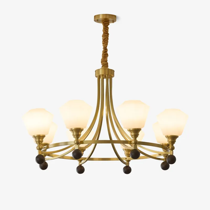 Nyraeyra Lustre Nordique Haut de Gamme en Laiton et Bois