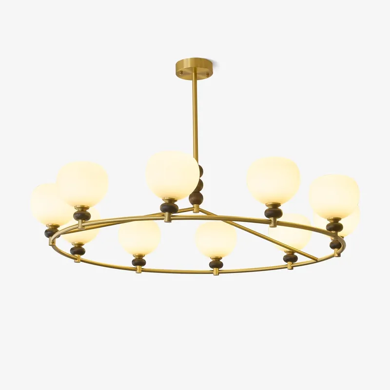 Nydoriel Lustre Haut de Gamme Nordique en Laiton et Bois