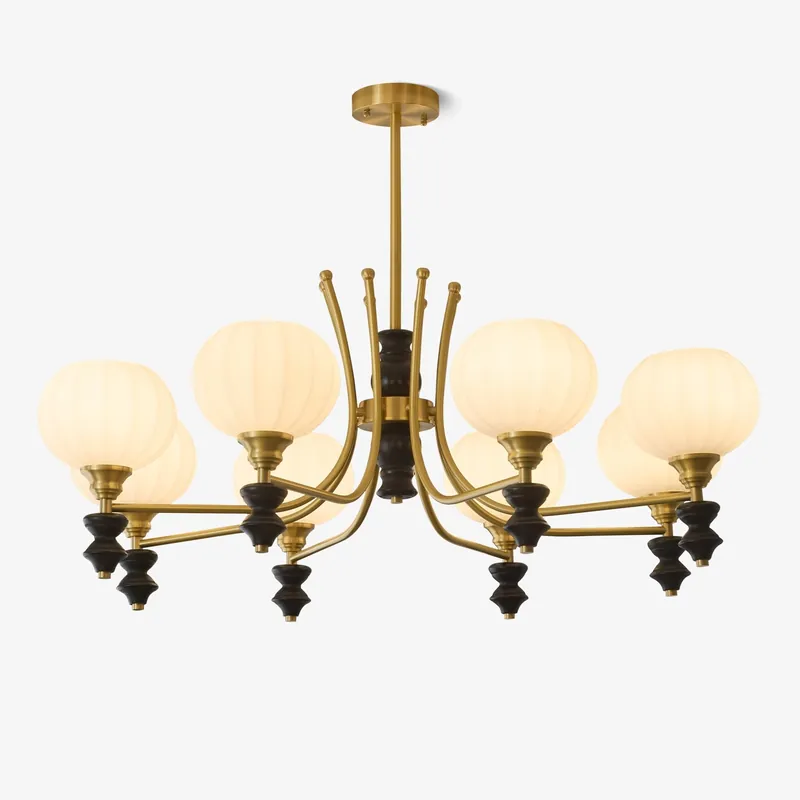 Zavenen Lustre Vintage Élégant en Laiton et Bois
