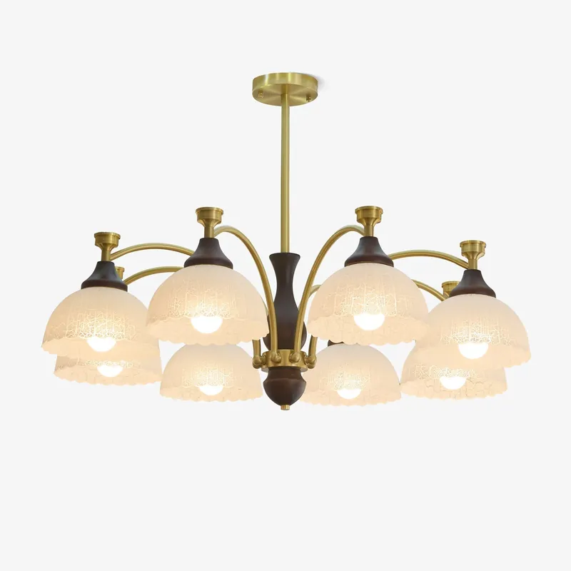 Avvynila Lustre Vintage Élégant en Laiton et Bois