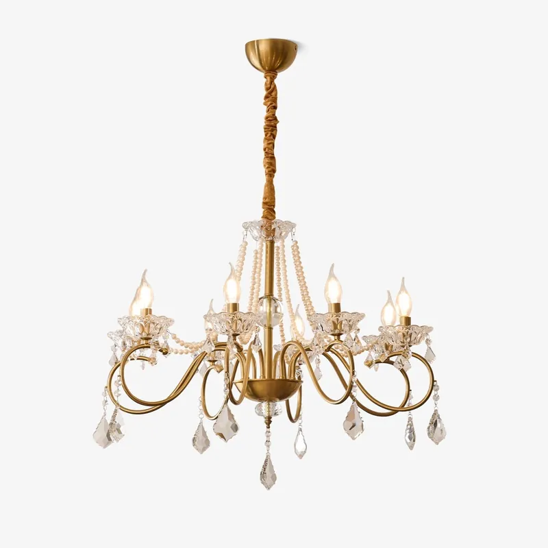 VelaeyraLustre Postmoderne de Luxe en Cristal et Perles