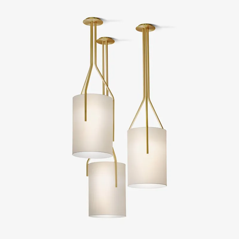 Lustra Chandelier LED 3-Lumières Laiton Moderne