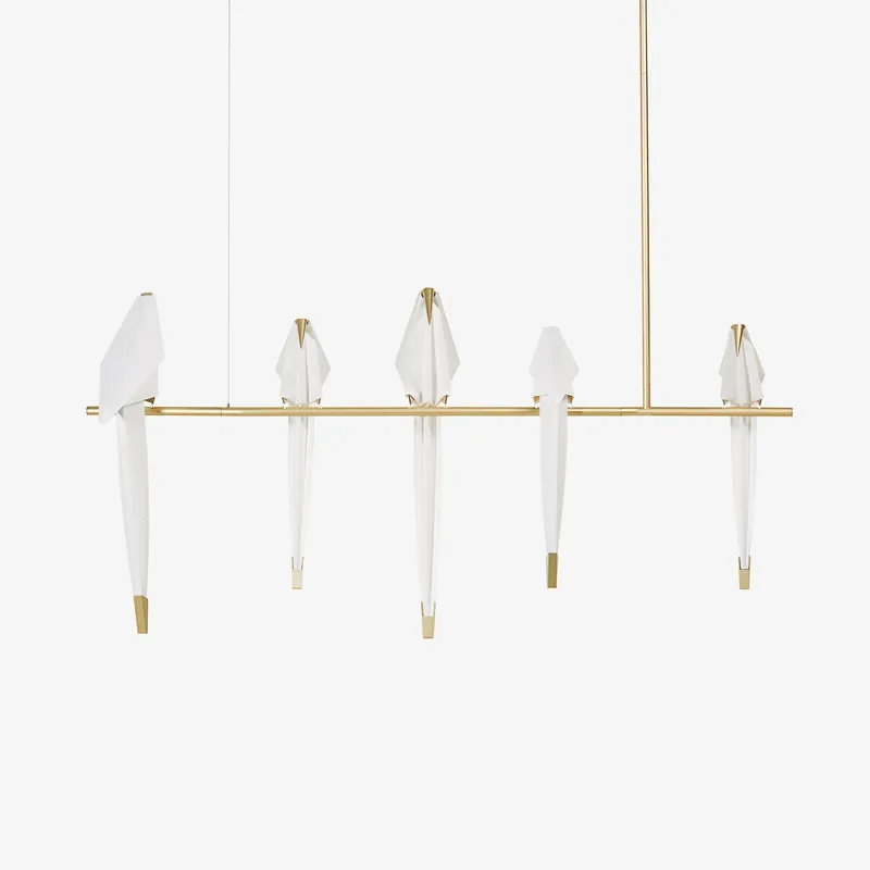 Lustra Chandelier Grue en Papier Sculpturale LED
