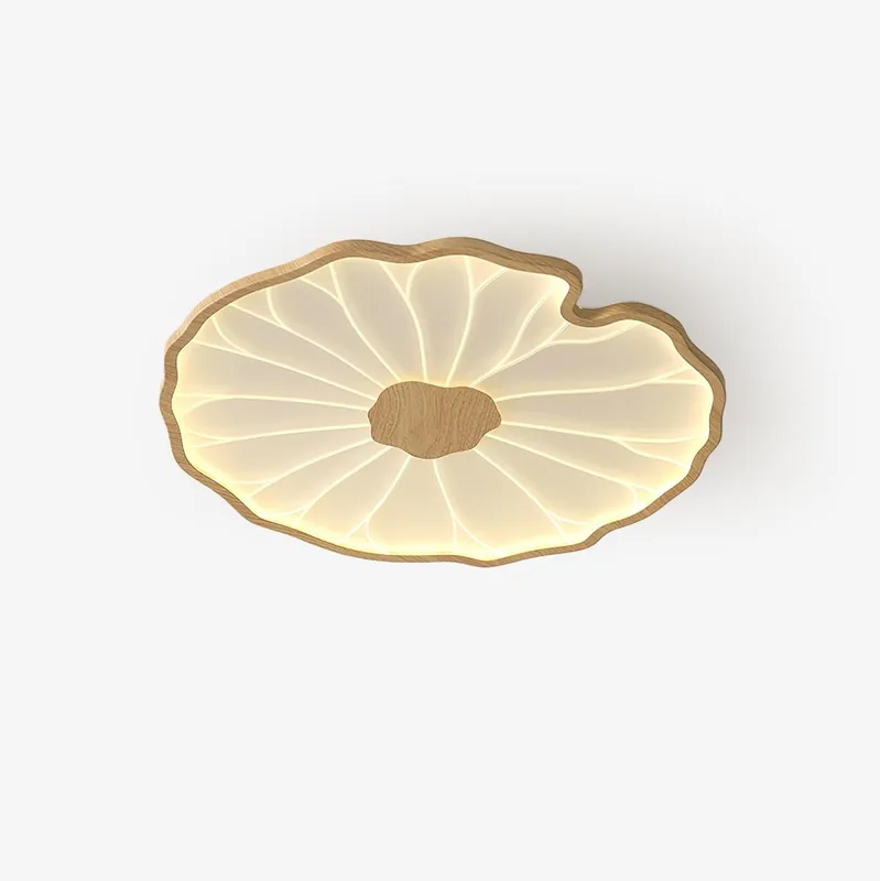 Solara Plafonnier Feuille de Lotus avec Finition Bois