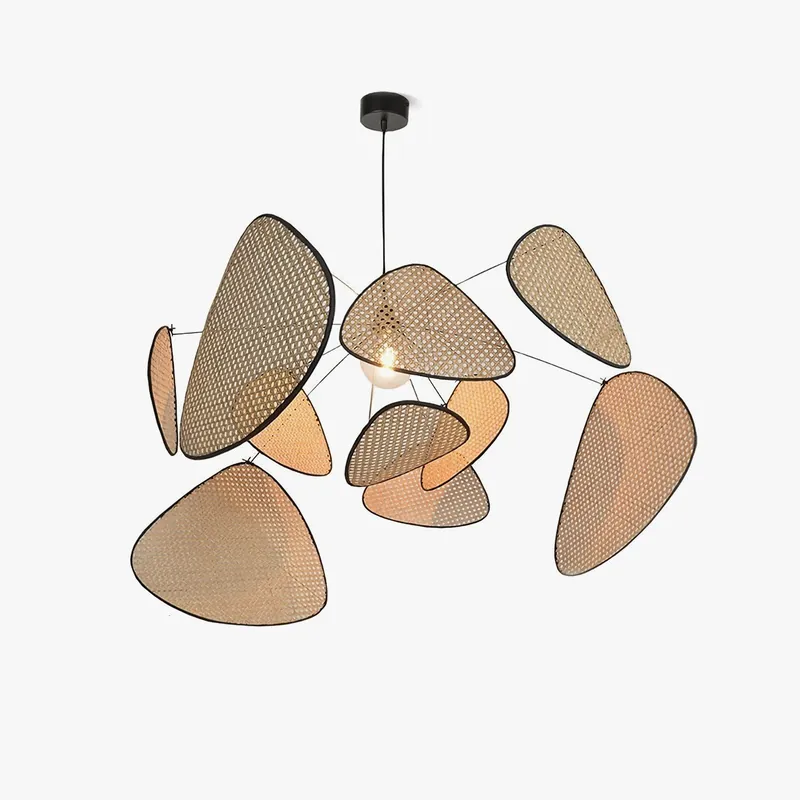 Lustra Chandelier Écran Cannage Suspension Rétro