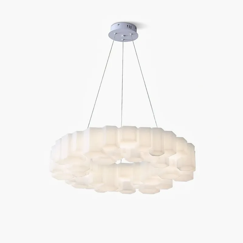 Lustra Chandelier Rayon de Miel Polycarbonate Blanc Brillant