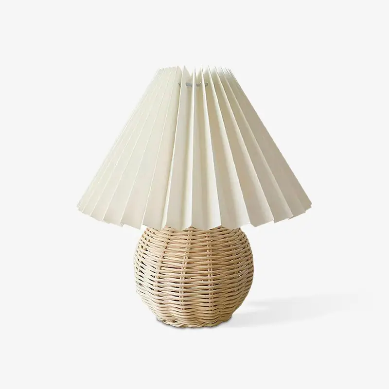 Zara Lampe de table en rotin plissé