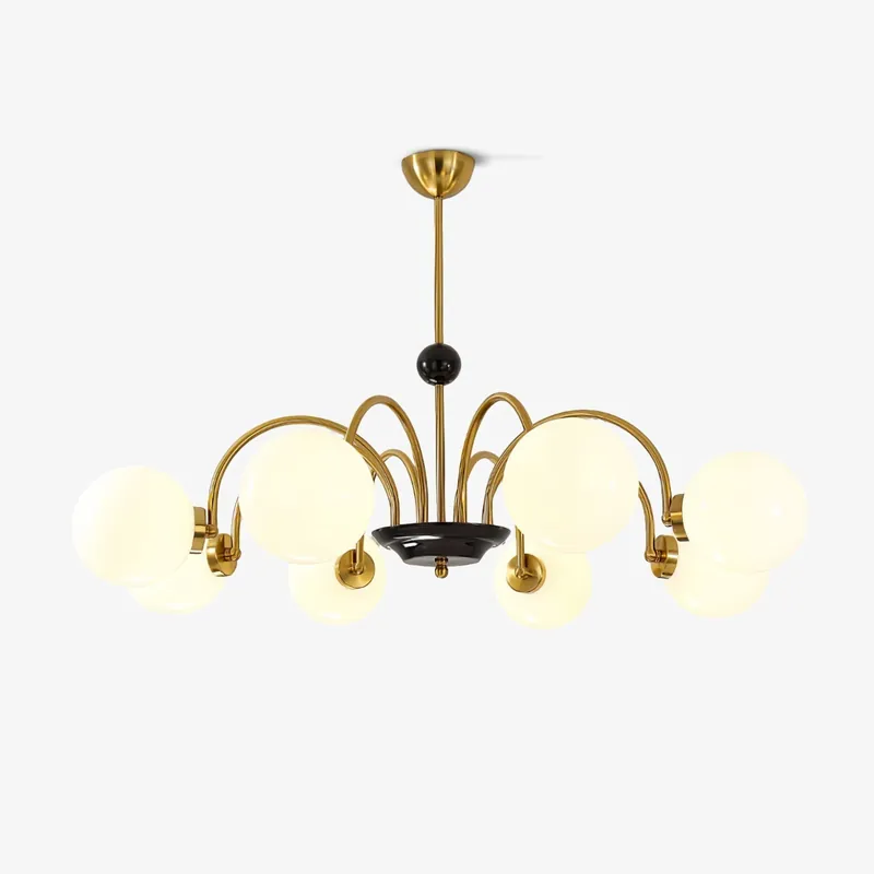 Lustra Chandelier Cadre en Tige et Blanc