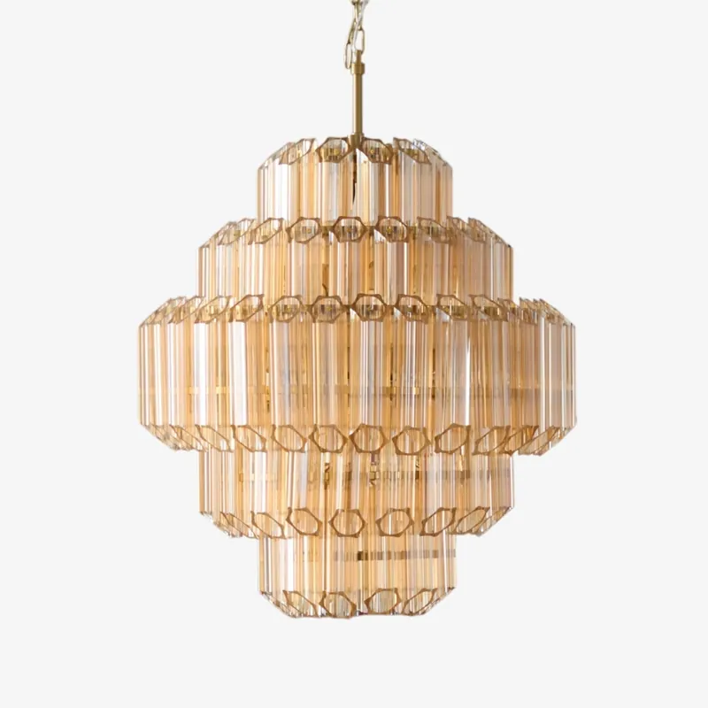 Aurora Chandelier Aurum Cascade en Verre de Murano
