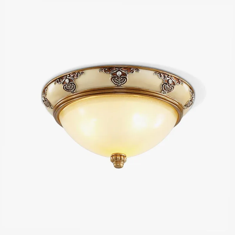 Solara Lampe Plafonnier en Verre Opale Antique Vintage