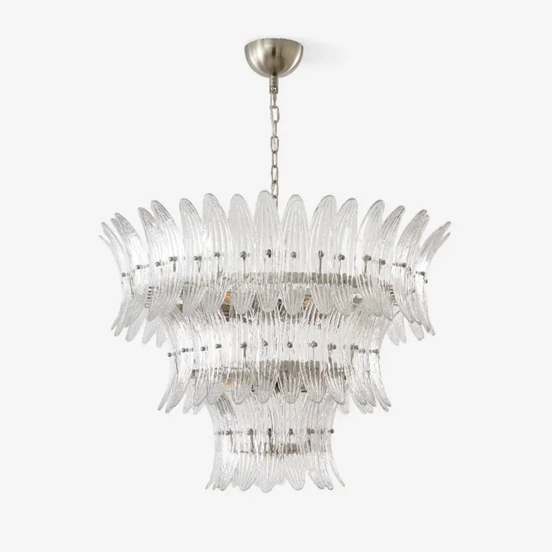 Aurora Chandelier en Verre de Murano Palmette à Niveaux