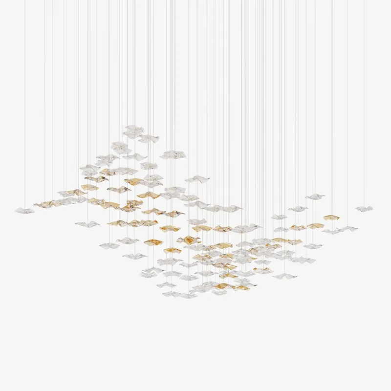 Vecarisra Suspension Lampes Art Verre Tidal Luxe