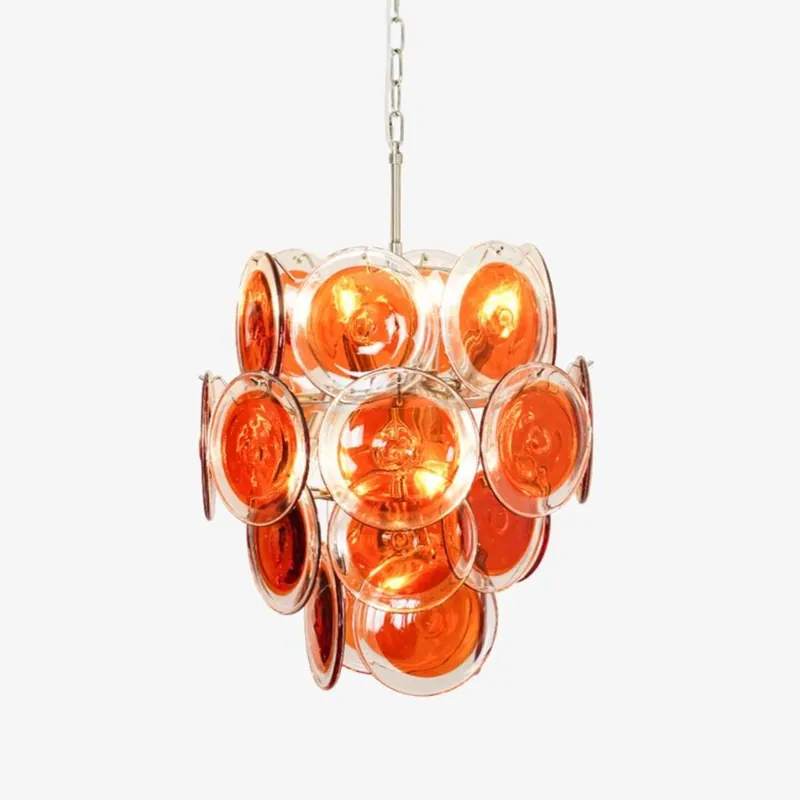 Aurora Chandelier en Verre de Murano Orange
