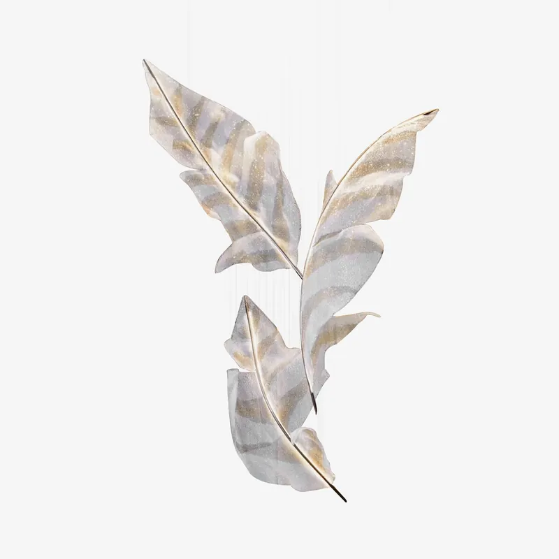 Zeshaen Chandelier en Verre Feuilles Tombantes Créatives