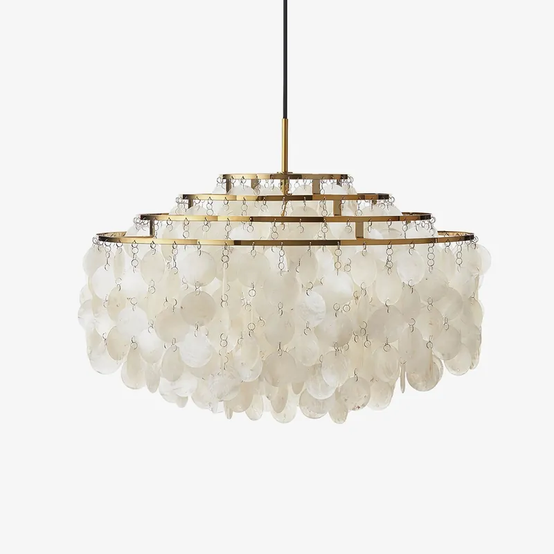 Lustra Suspension Lampe Anneau Rond en Coquillage