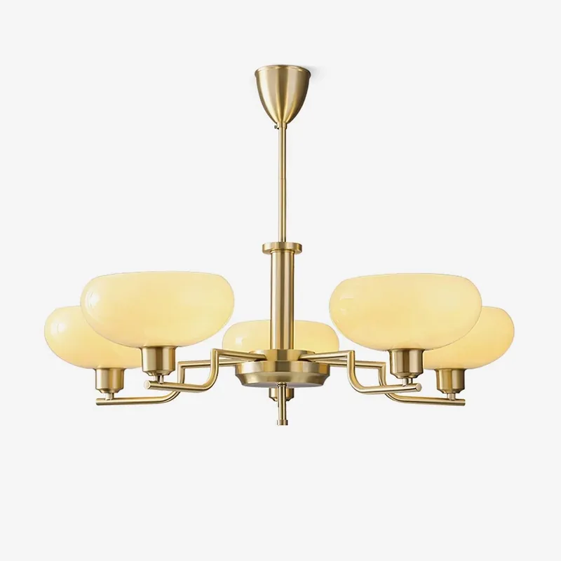 Lustra Suspension en Verre Globe Cadre en Laiton