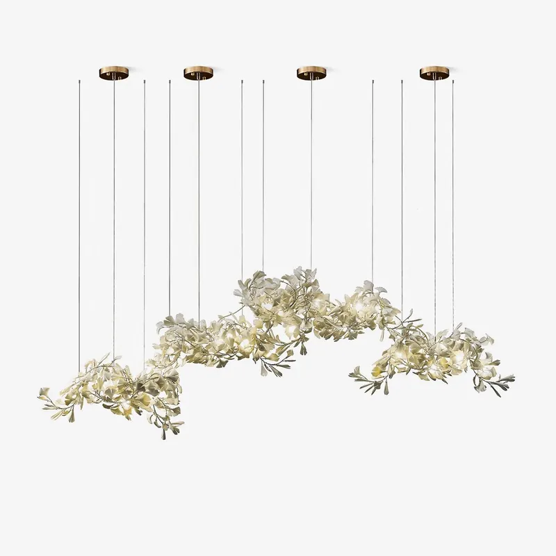 Olivia Lustre combiné en céramique en forme de vague avec feuilles de gingko
