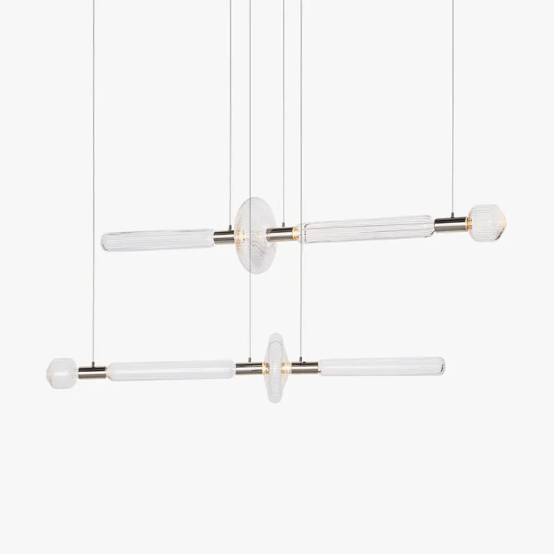 Solara Lampe à suspension en cristal cylindrique Cipher contemporaine
