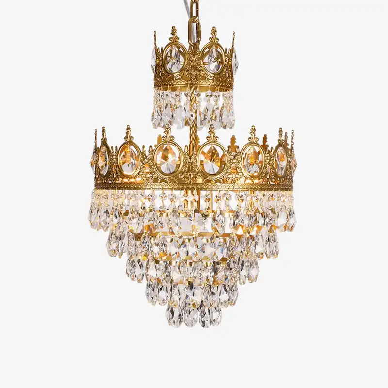 Lustra Suspension Lampe Gouttelettes de Cristal Vintage