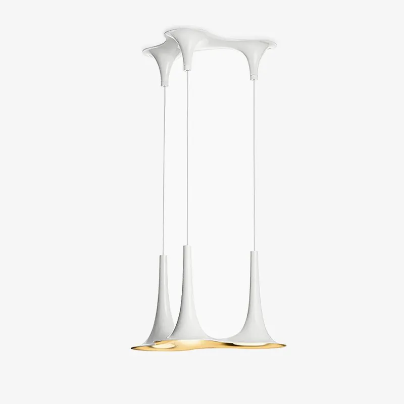 Solara Lampe suspendue en acrylique en forme de trompette contemporaine