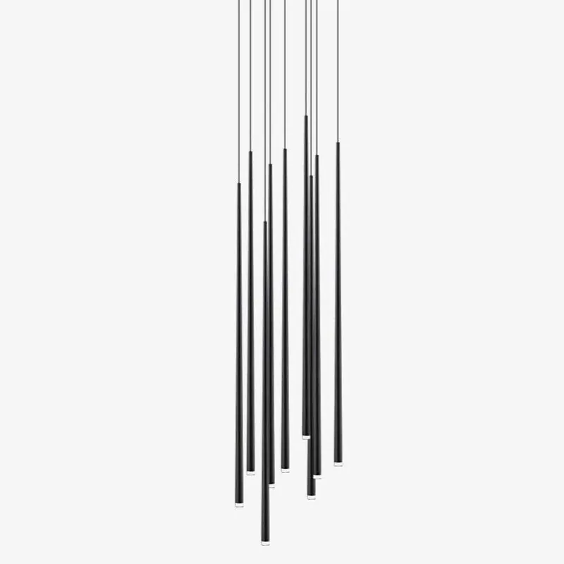 Lustra Chandelier Élancé Noir Minimaliste