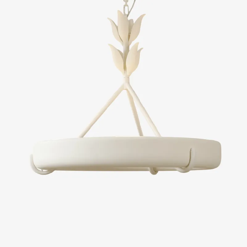 Lustra Chandelier Plâtre Blanc Forme Florale Minimaliste