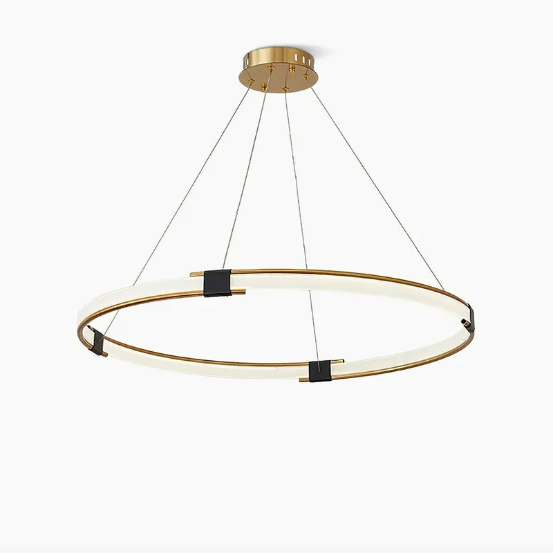 Lustra Chandelier Anneau Doré LED Halo Moderne