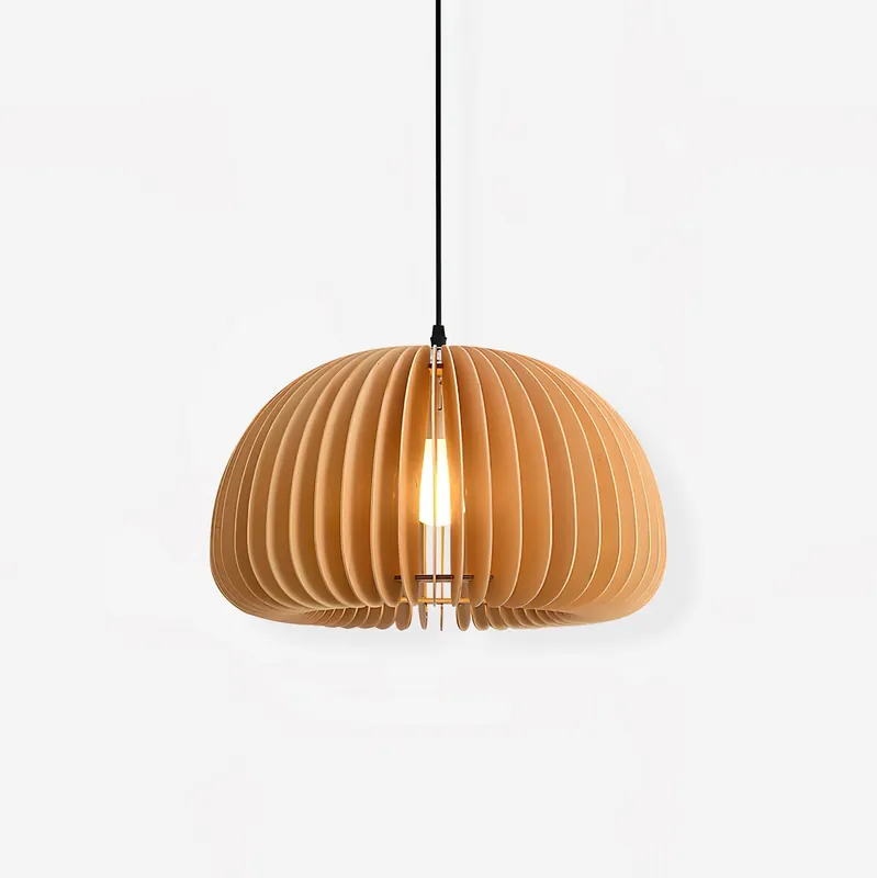 Solara Lampe Suspendue en Bois Dôme Citrouille Nordic