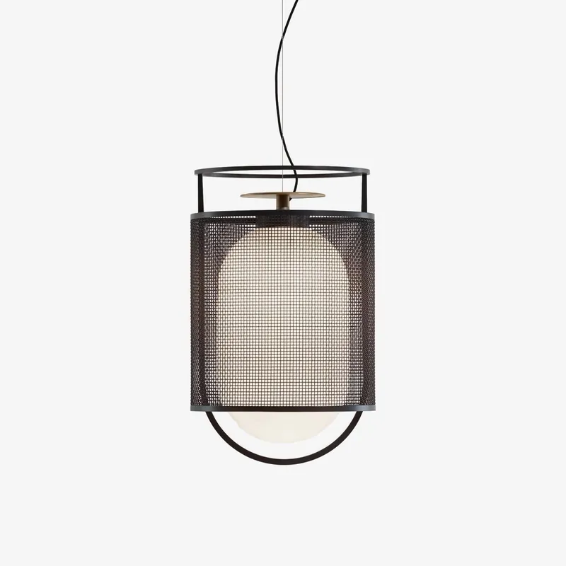 Solara Suspension Cylindre en Maille Accent en Laiton Industriel