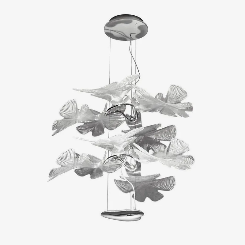 Solara Chandelier Suspension Feuille Transparente