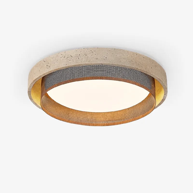 Terra Plafonnier Minimaliste en Travertin Forge
