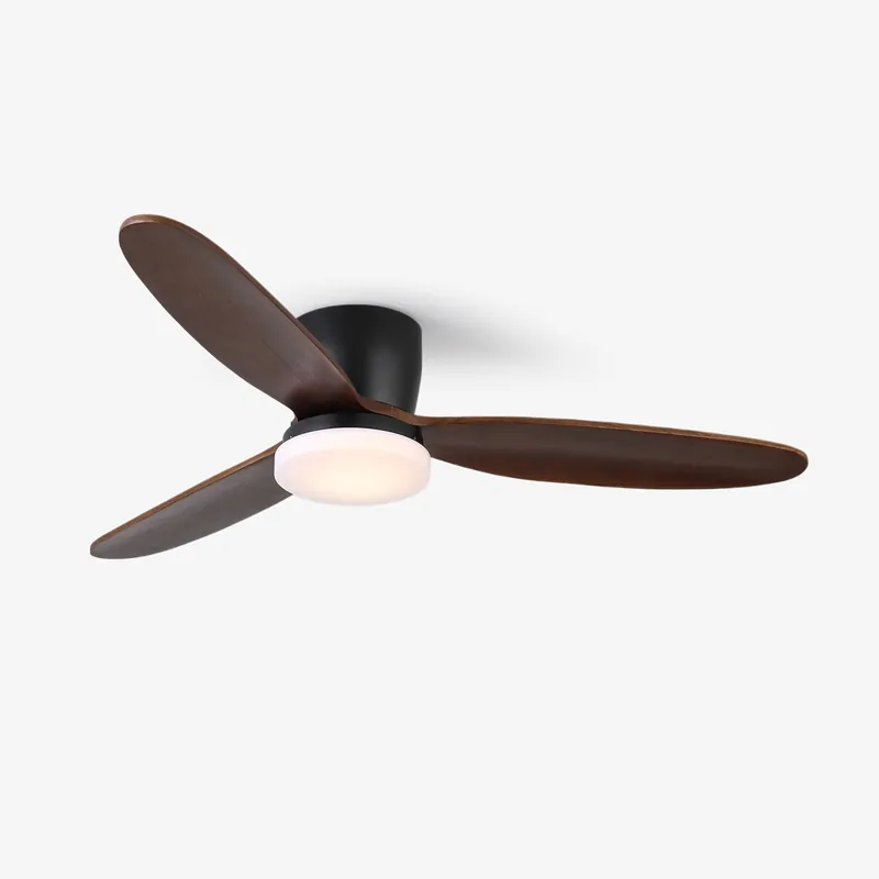 Nocturnus Métal Bois Lumière de Ventilateur de Plafond