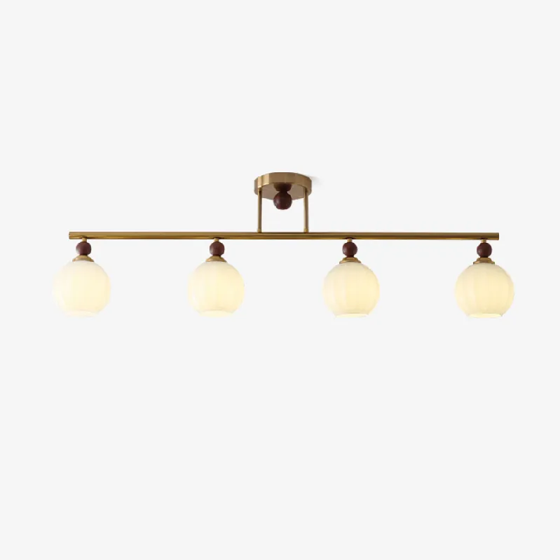 Orbis Quartet Wood Glass Ceiling Lamp